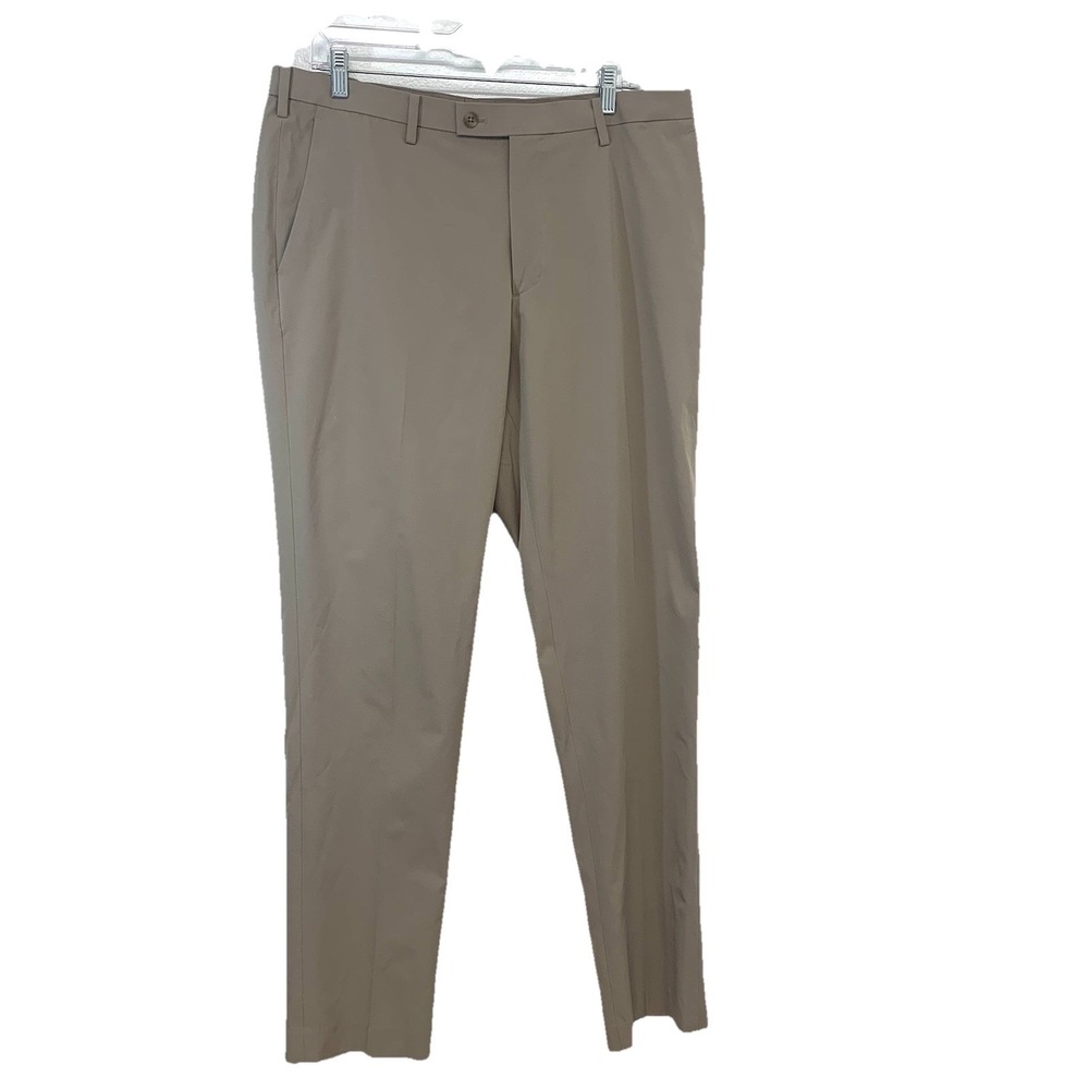 Uniqlo Pants Men 36 Neutral Tan Lightweight Straight Stretch Casual Active 33"